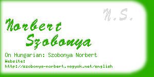 norbert szobonya business card